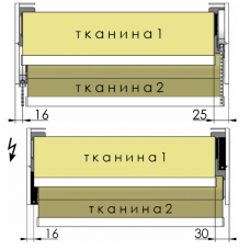 Тканинні ролети система відкритого типу Twin 42/42